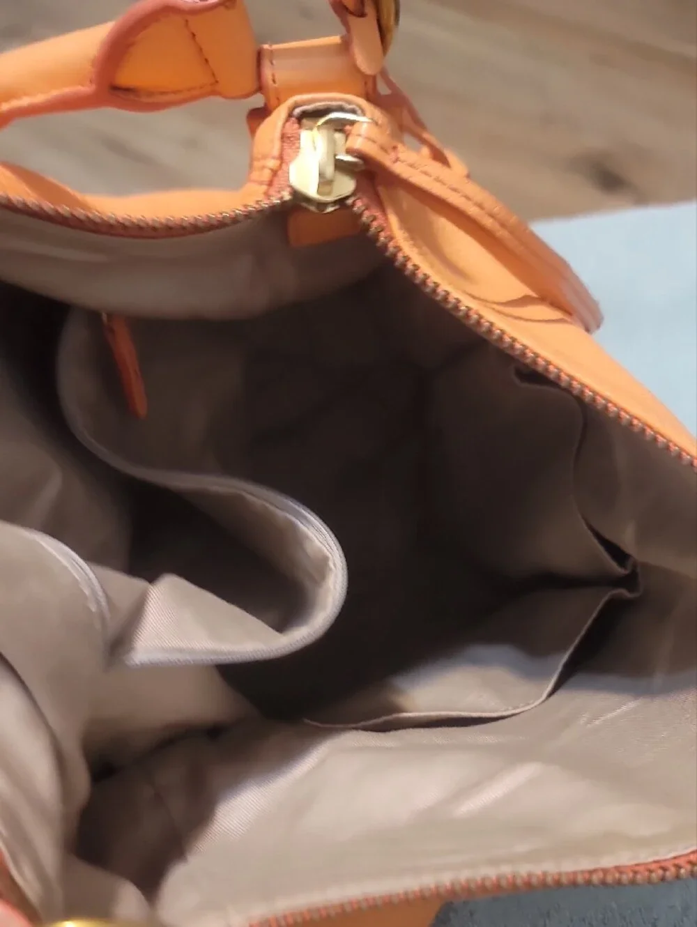 Fossil Peach Leather Hobo Shoulder Bag
